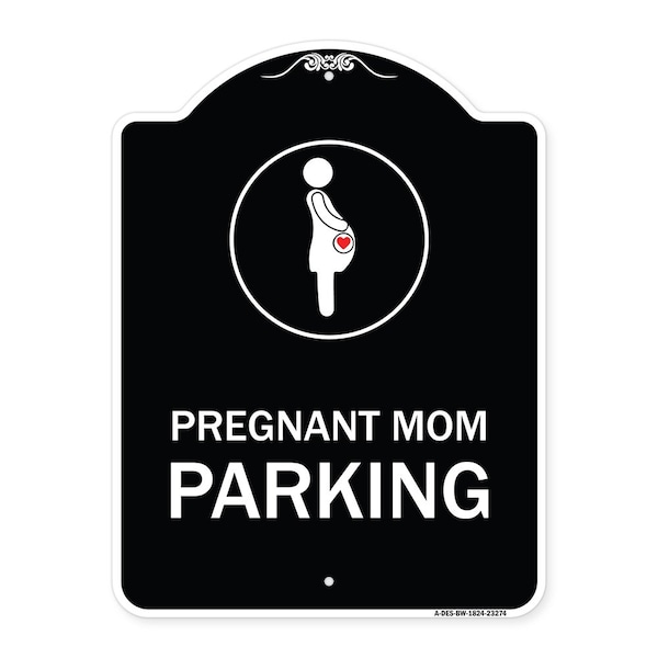 Signmission Pregnant Mom Parking With Graphic Heavy-Gauge Aluminum Architectural Sign, 24" x 18", BW-1824-23274 A-DES-BW-1824-23274 - main